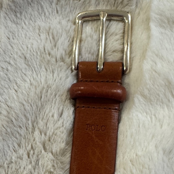 Polo by Ralph Lauren Brown Leather Belt with Gold Buckle - Picture 5 of 6